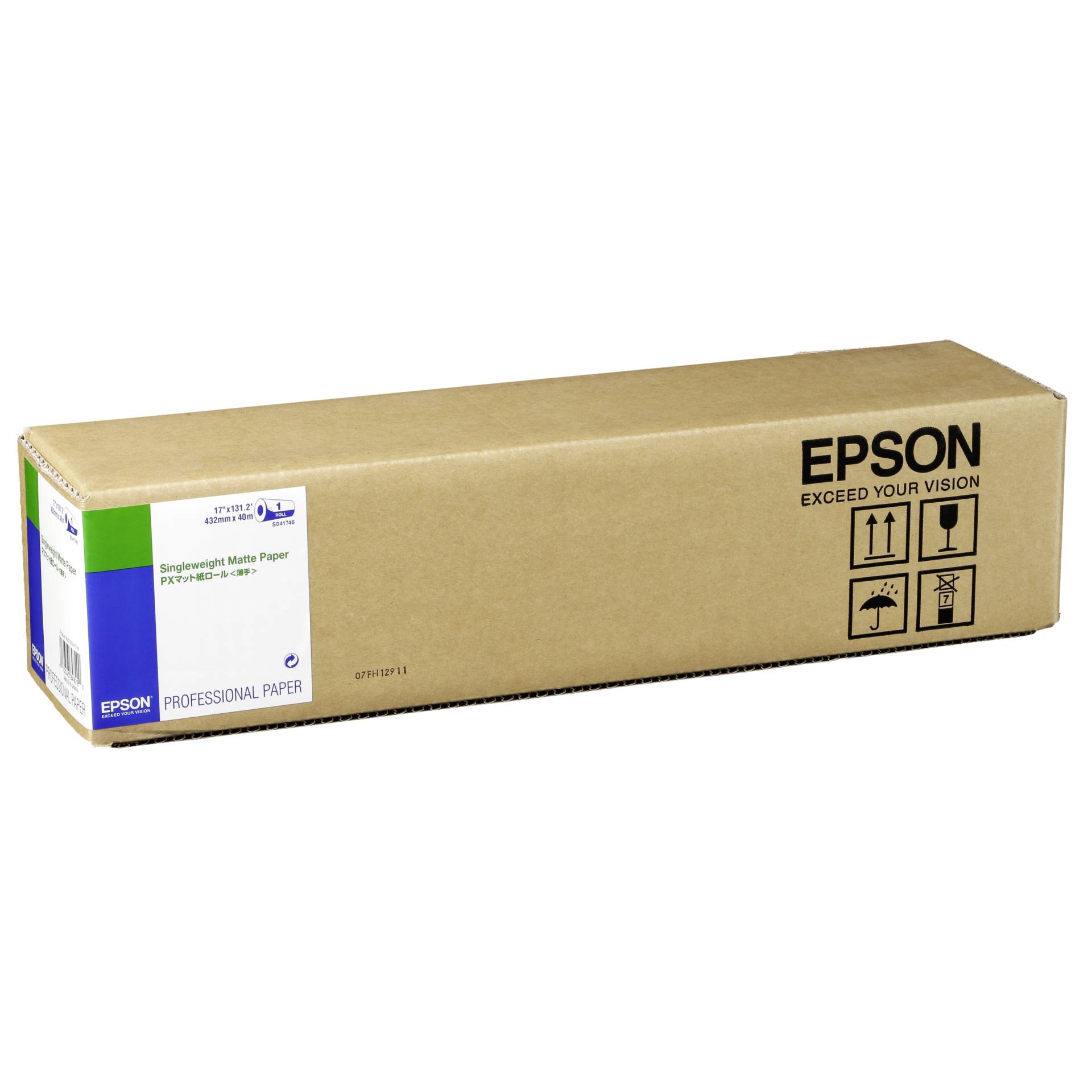 Epson Singleweight Matte Paper Roll, 17 Zoll x 40 m, 120 g/m