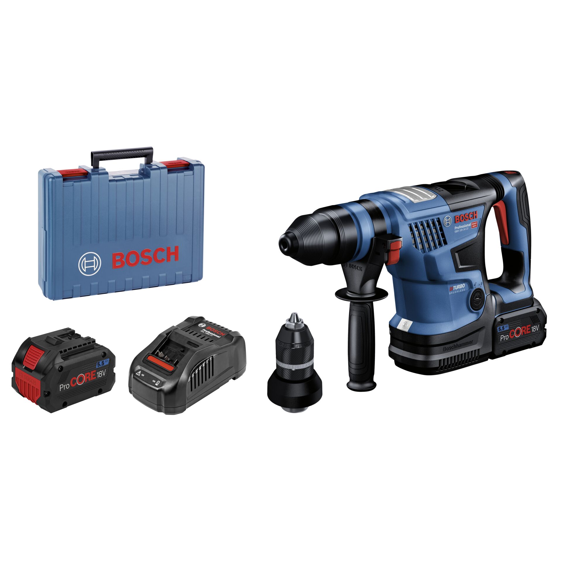 Bosch GBH 18V-34 CF Professional 500 RPM SDS Plus 4,9 kg Schwarz, Blau