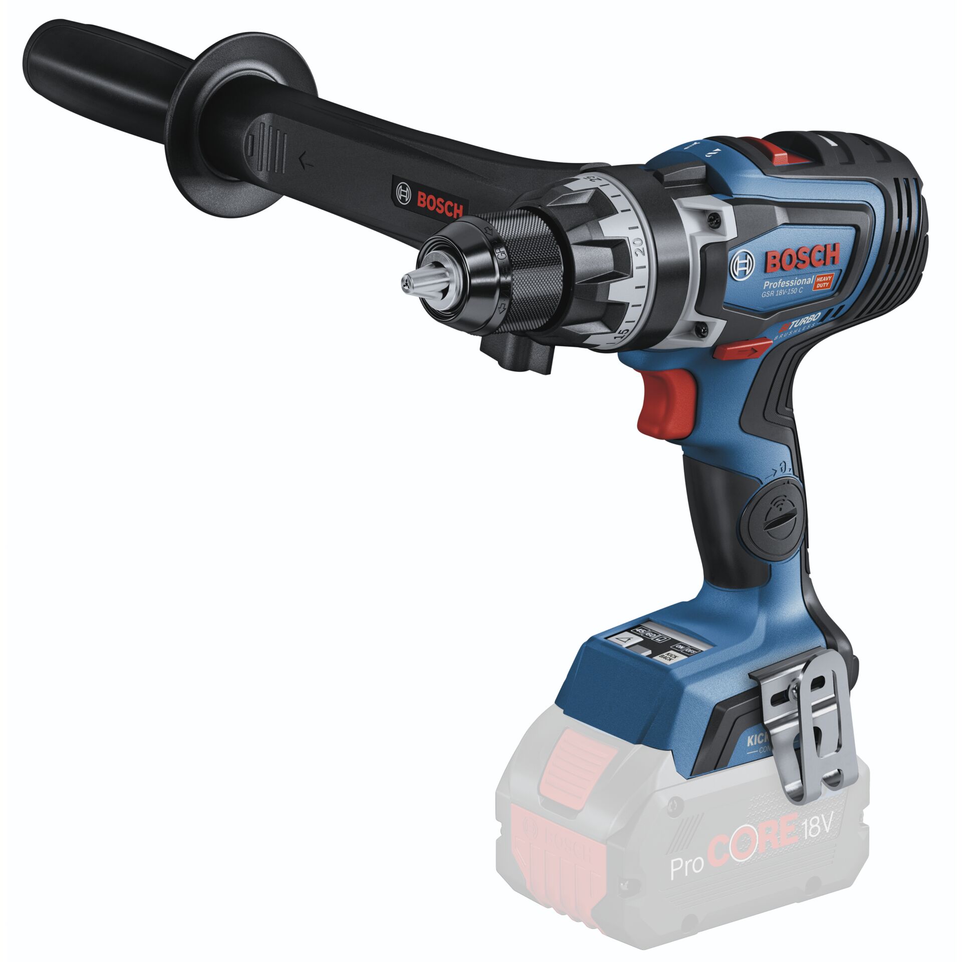 Bosch GSR 18V-150 C Professional 2200 RPM Ohne Schlüssel 2,1 kg Schwarz, Blau, Rot