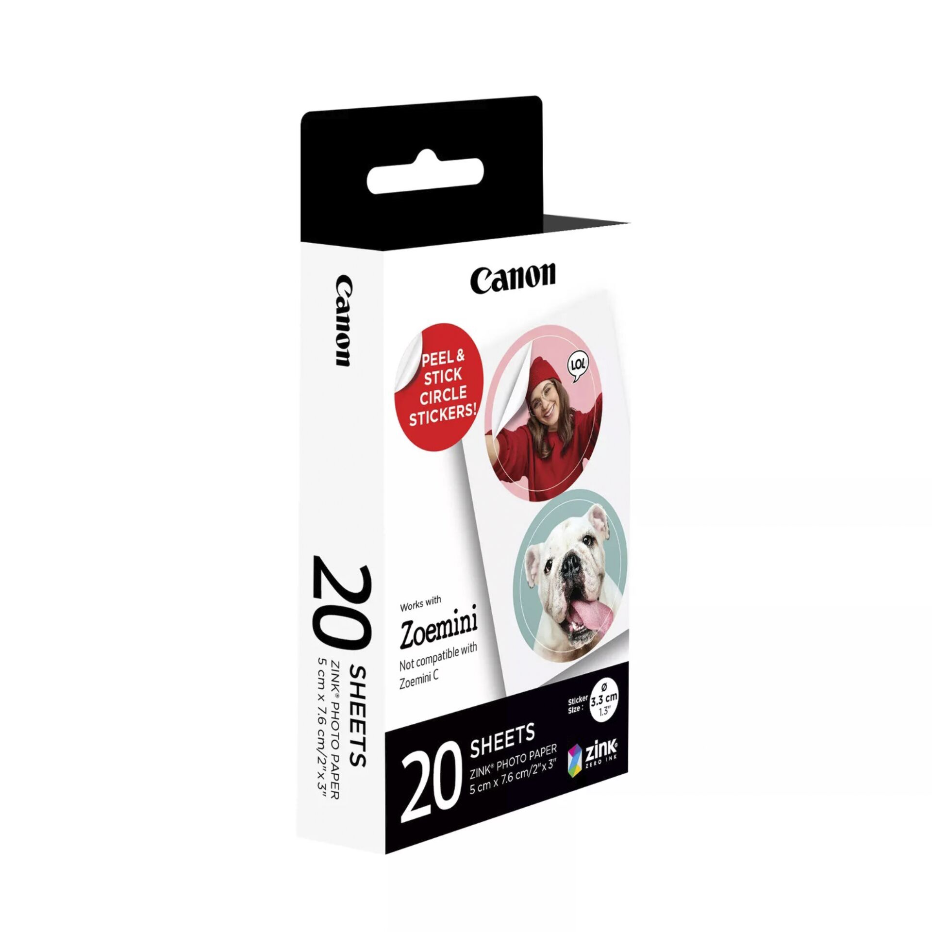 Canon ZP-2030-2C ZINK Circle Sticker 3,3 cm (20 Blatt)