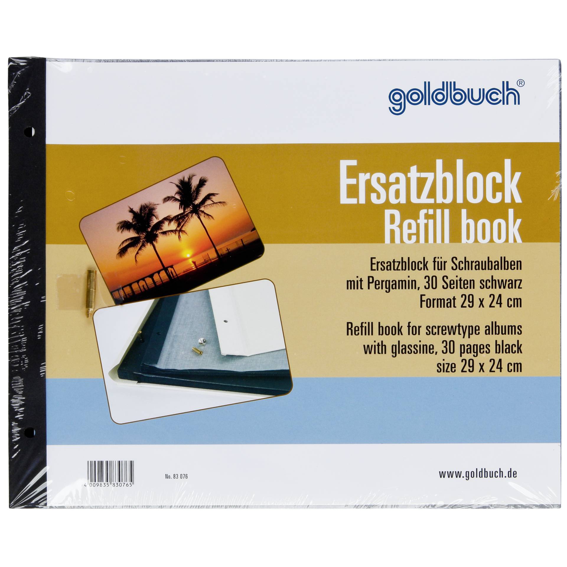 Goldbuch Ersatzblock       29x24 30 Seiten schw.+ Schrauben 83076