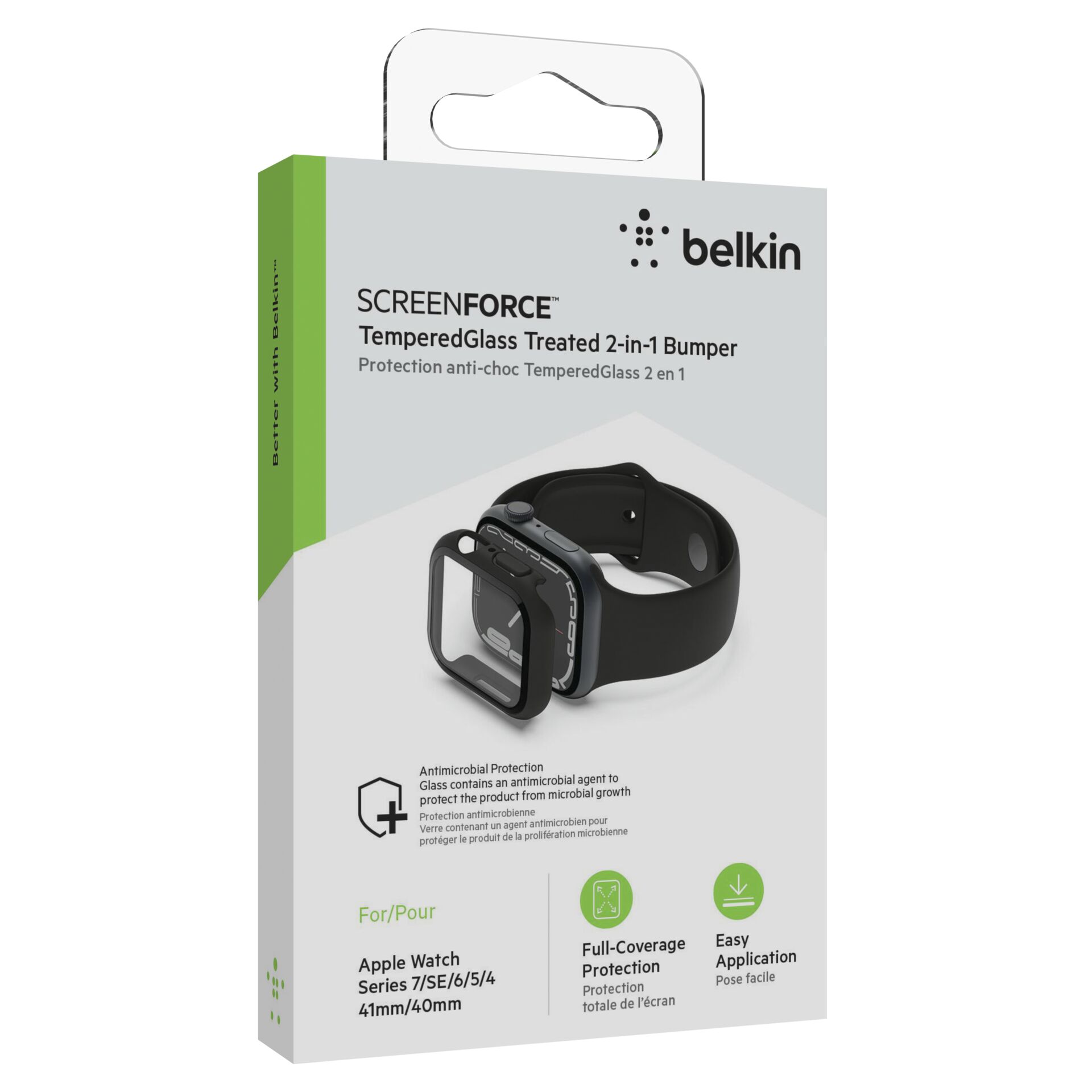 Belkin ScreenForce Displayschutz Schwarz, Transparent Polycarbonat (PC), Gehärtetes Glas