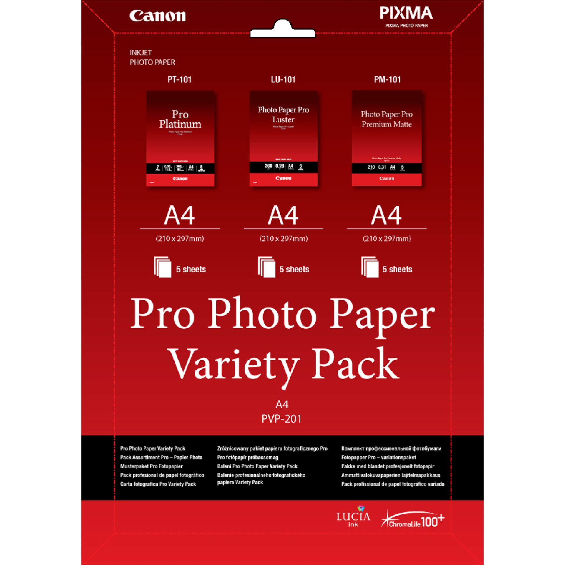 Canon PVP-201 Auswahl Professionelles Fotopapier A4 – 15 Blatt