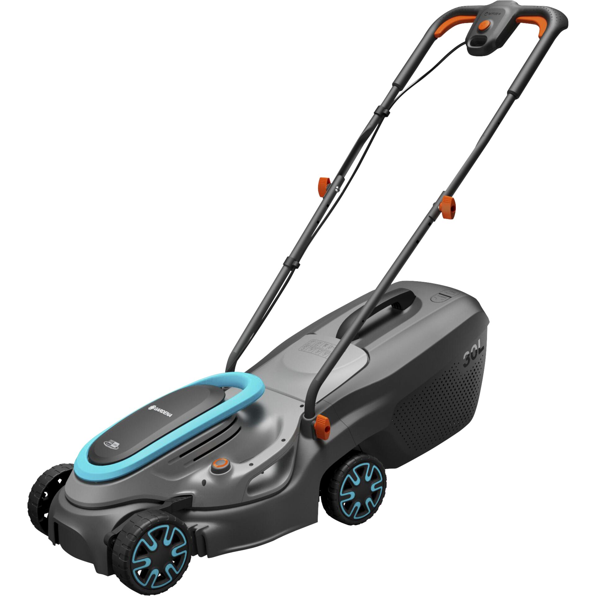 Gardena PowerMax 32/18V P4A Schieberasenmäher Akku Blau, Grau