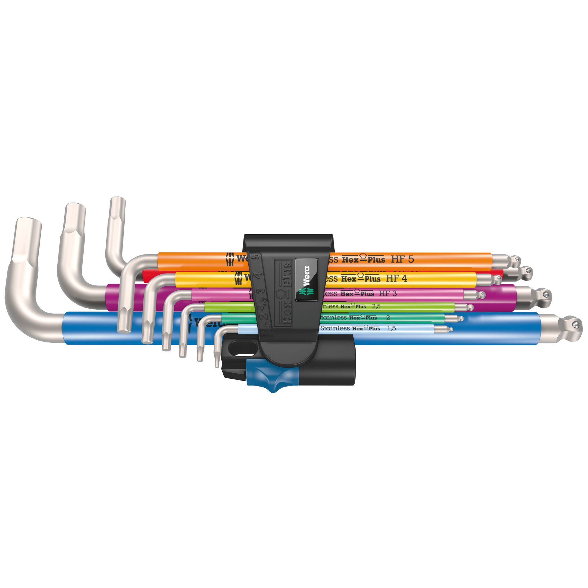 Wera 3950/9 Hex-Plus Multicolour HF Stainless 1 Winkel- schlüsselsatz, 9-tlg.