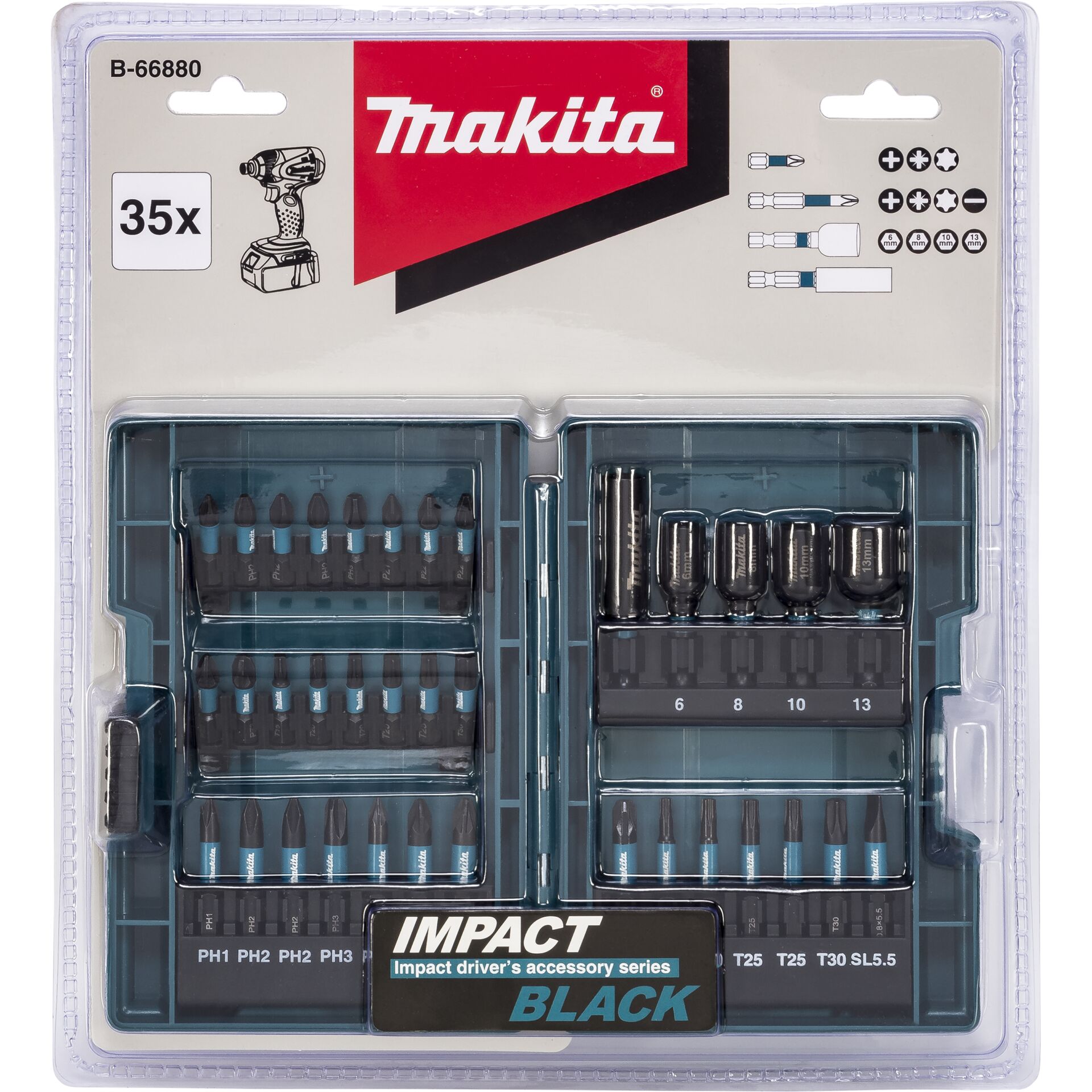 Makita B-66880 Impact Black Bit-Set 35-tlg.