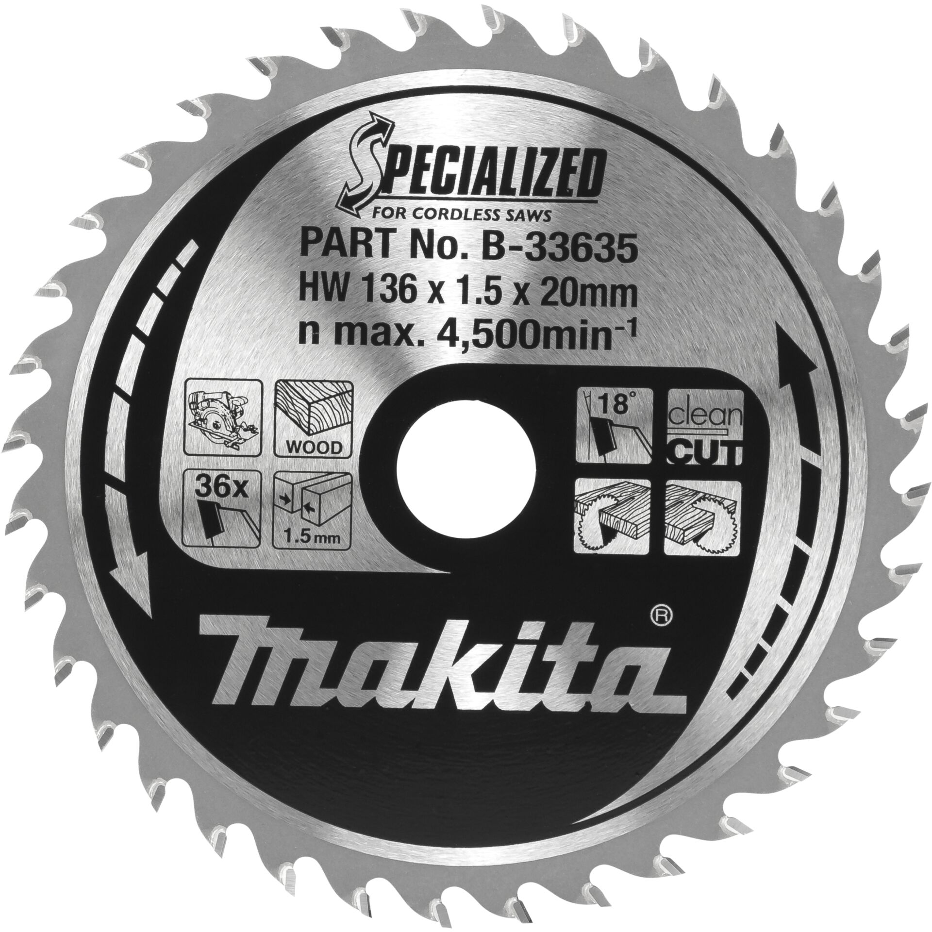 Makita B-33635 Kreissägeblatt 13,6 cm 1 Stück(e)