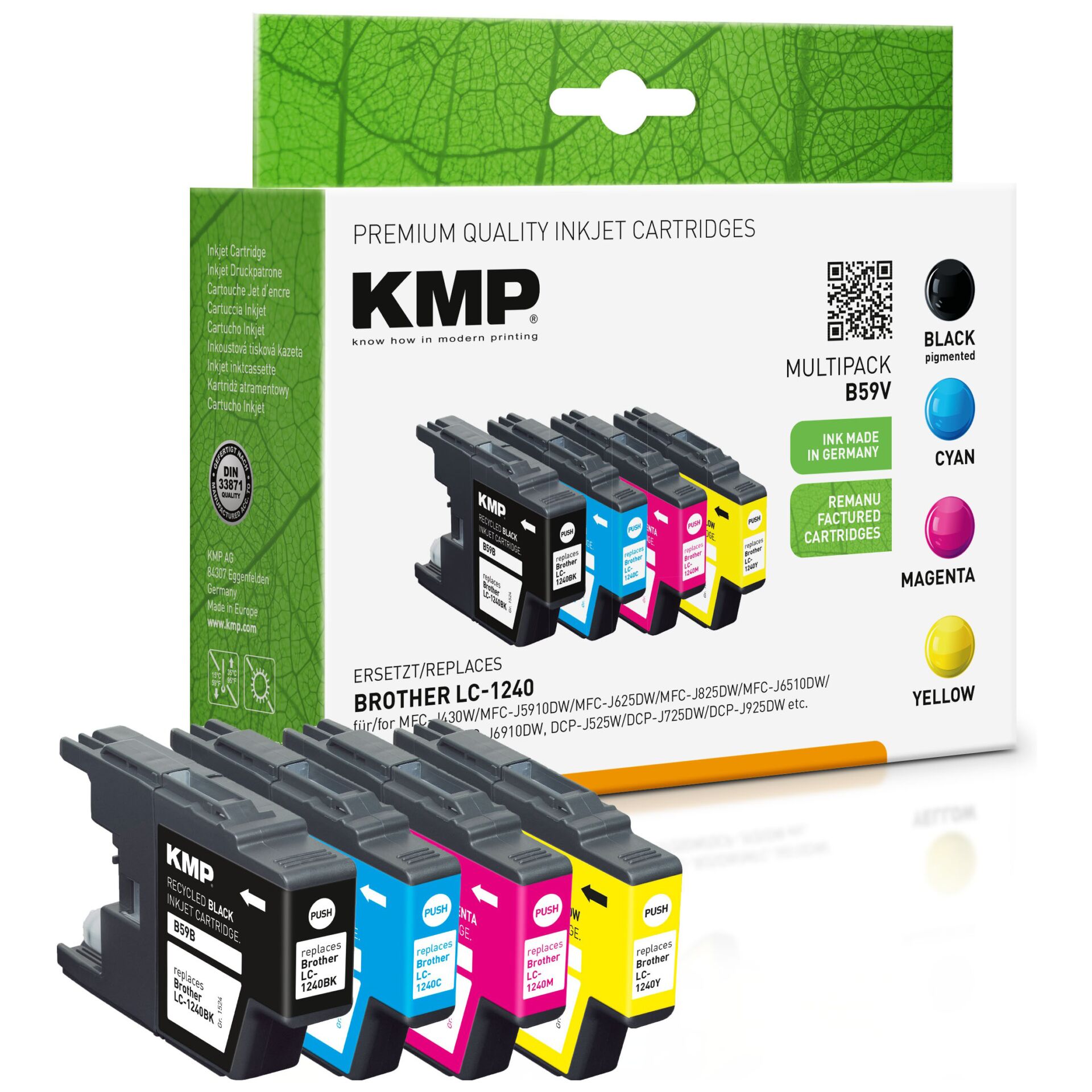 KMP 1524,4805 Druckerpatrone 4 Stück(e) Kompatibel Schwarz, Cyan, Magenta, Gelb