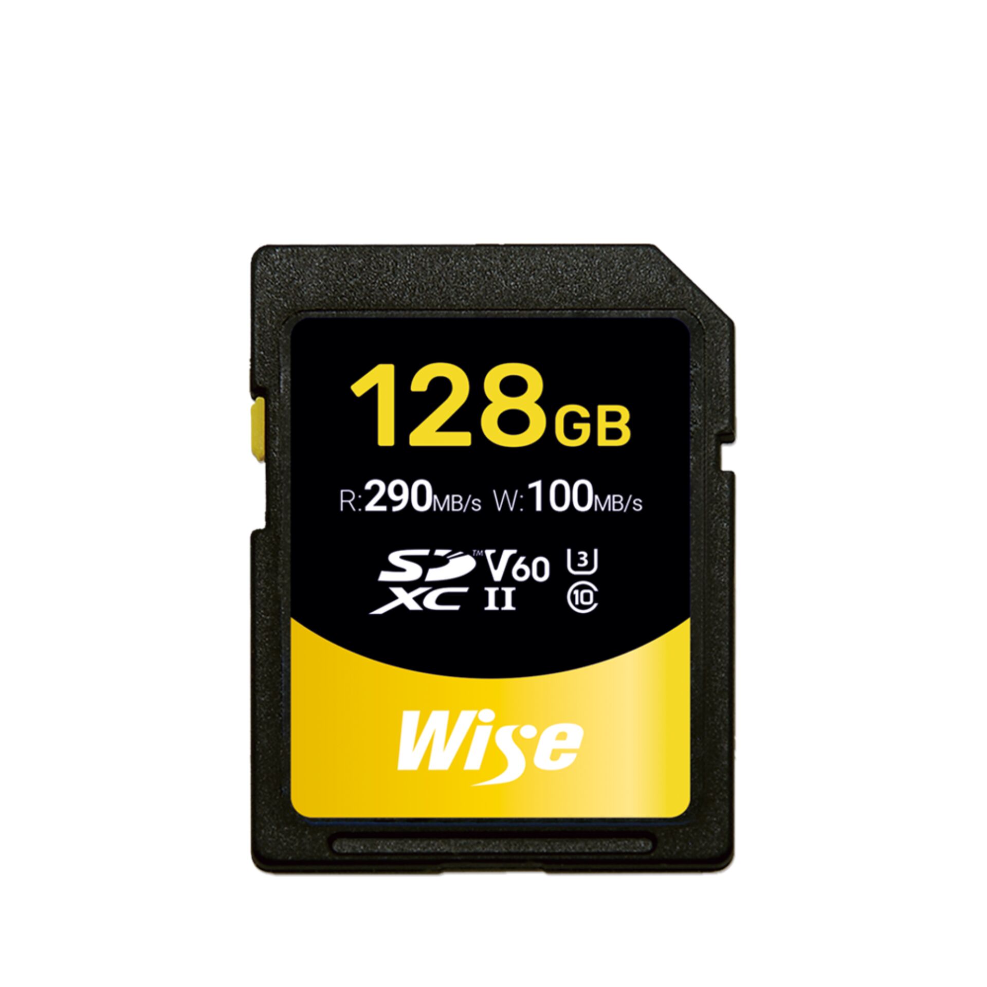 Wise SDXC UHS-II V60       128GB R:290MBs / W:100MBs   WI-SD-S128