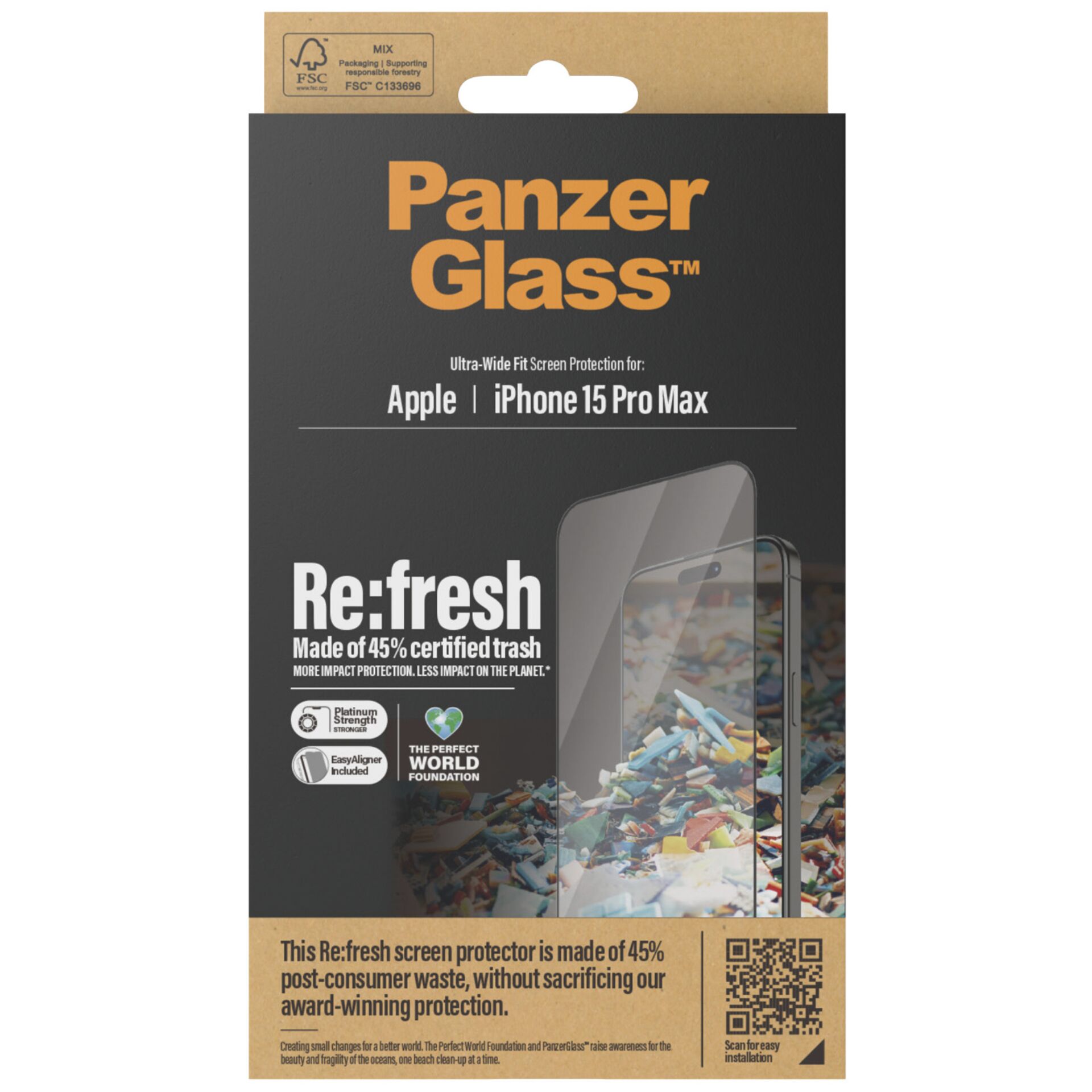 PanzerGlass Screen Protector Recyc. Glass clear iP 15 Pro Max