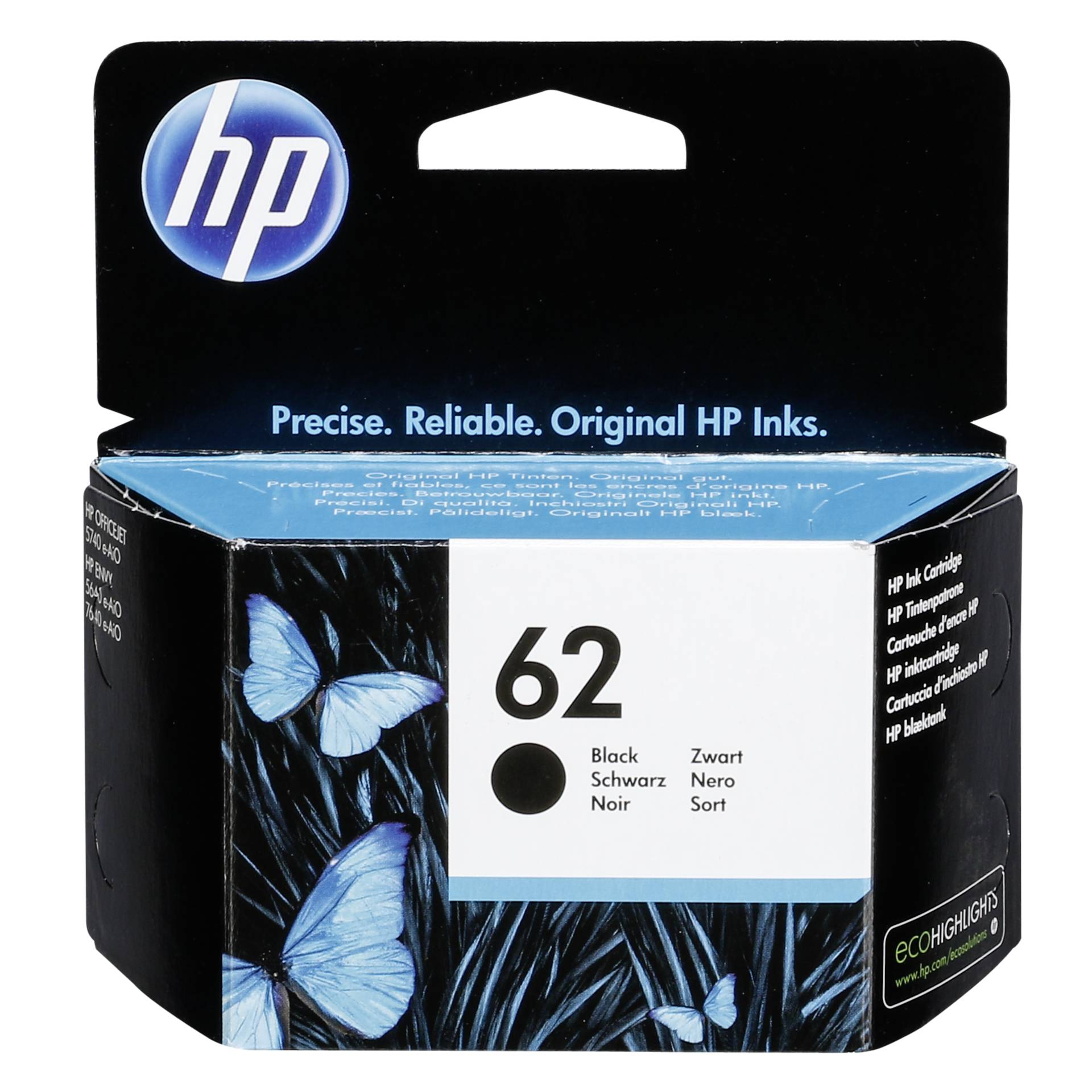 HP Tinte Nr 62 schwarz C2P04AE original Druckkopf mit Tinte 