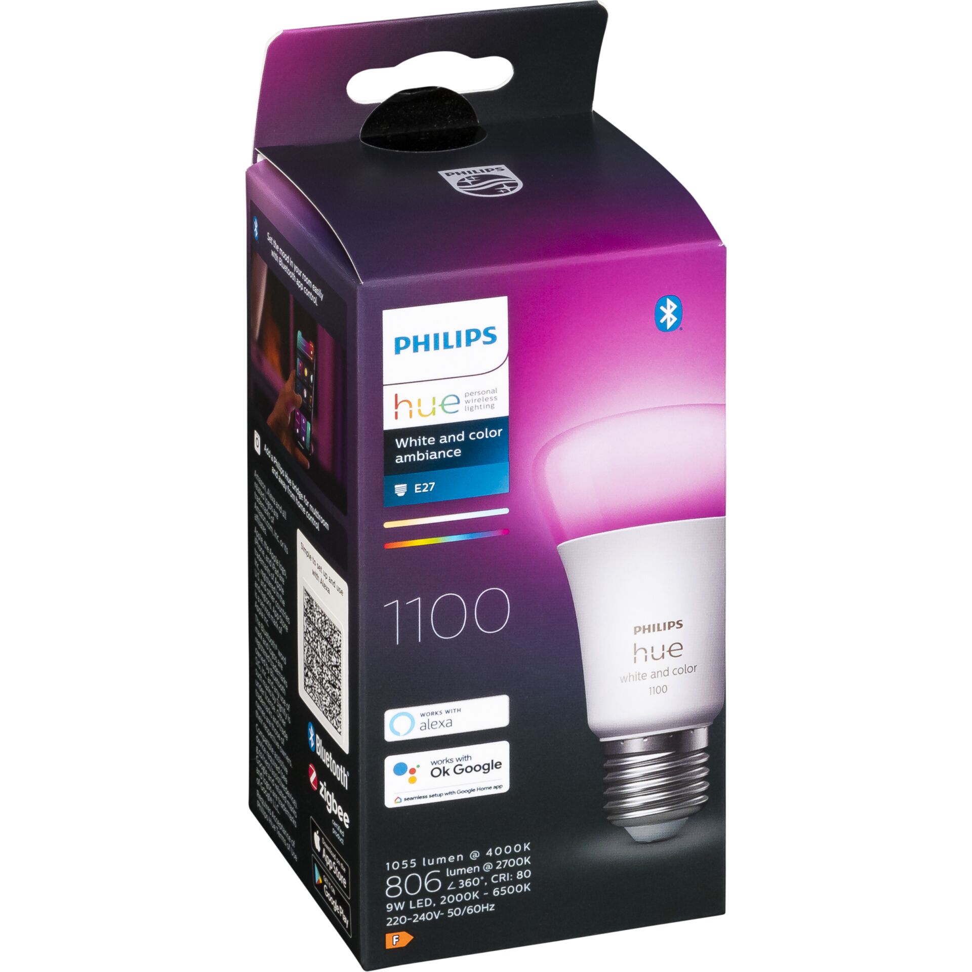 Philips Hue White and Color ambiance E27 - Smarte Lampe A60 - 1100