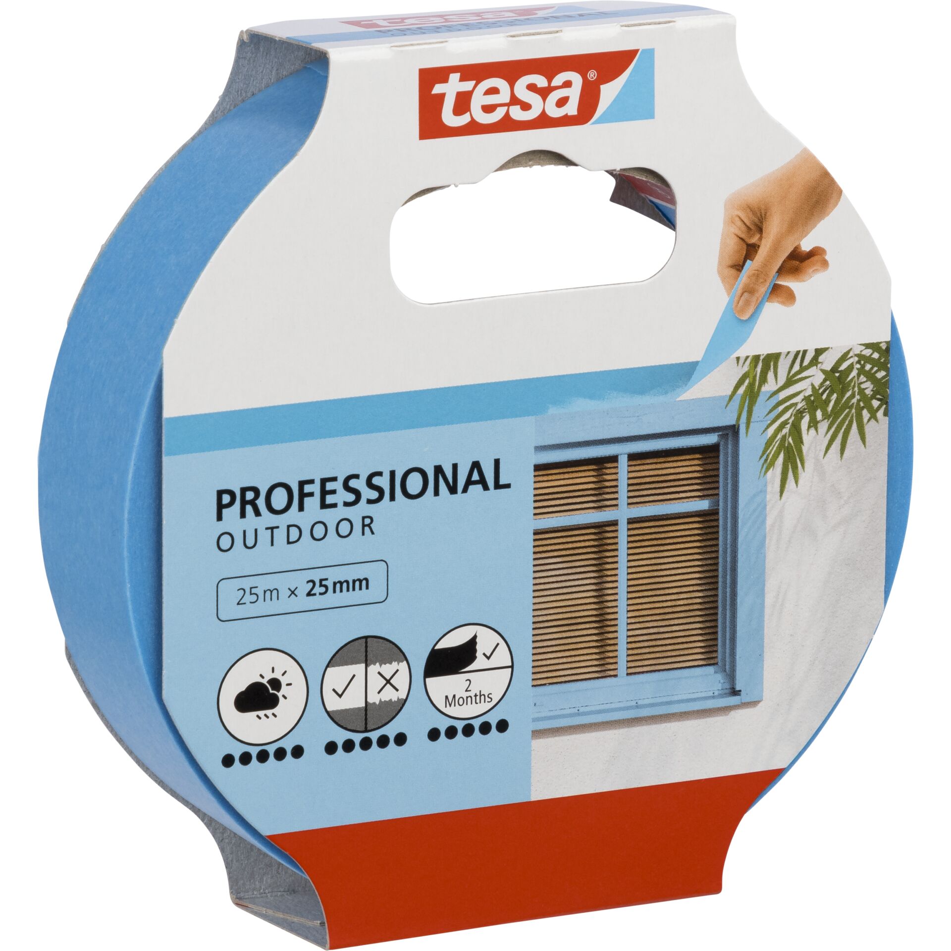 Tesa Kreppband 25m x 25mm Preci.outdoor Blau 04440