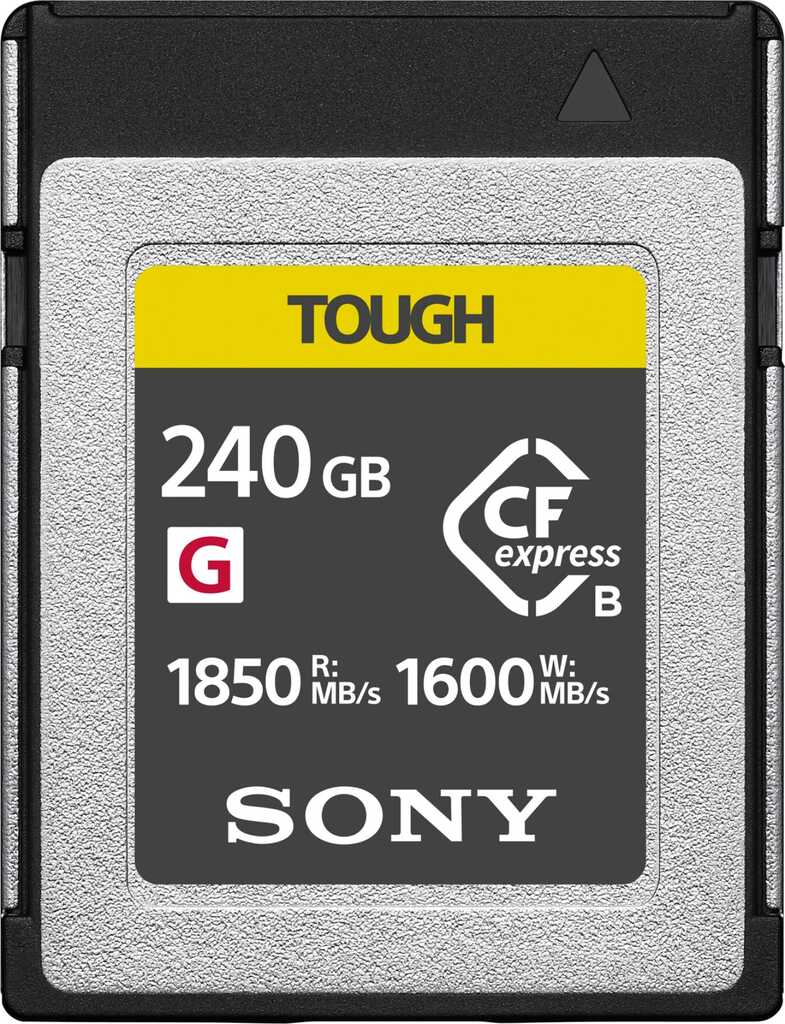 240 GB Sony TOUGH CEB-G Series R1850/W1600 CFexpress Type B Speicherkarte, lesen: 1850MB/s, schreiben: 1600MB/s