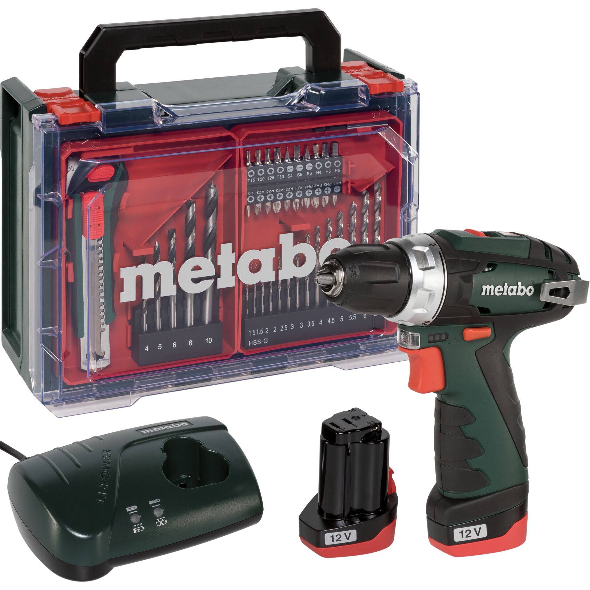 Metabo PowerMaxx BS Basic Set Akku-Bohrschrauber inkl. Koffer + 2 Akkus 2.0Ah + Zubehör