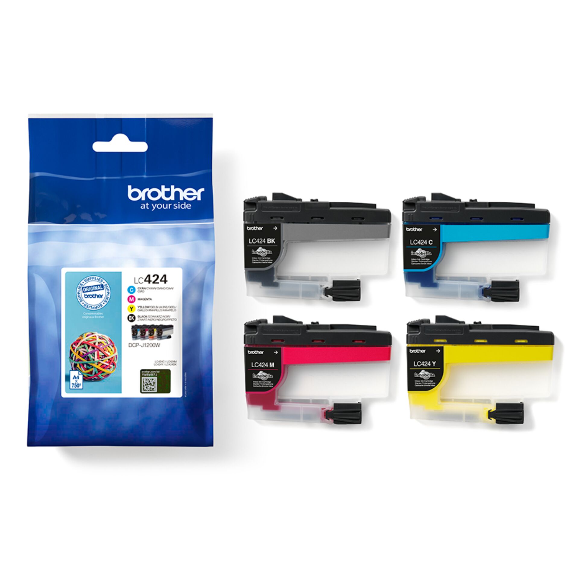 Brother Tinte LC424VAL Multipack, schwarz, cyan, magenta, gelb