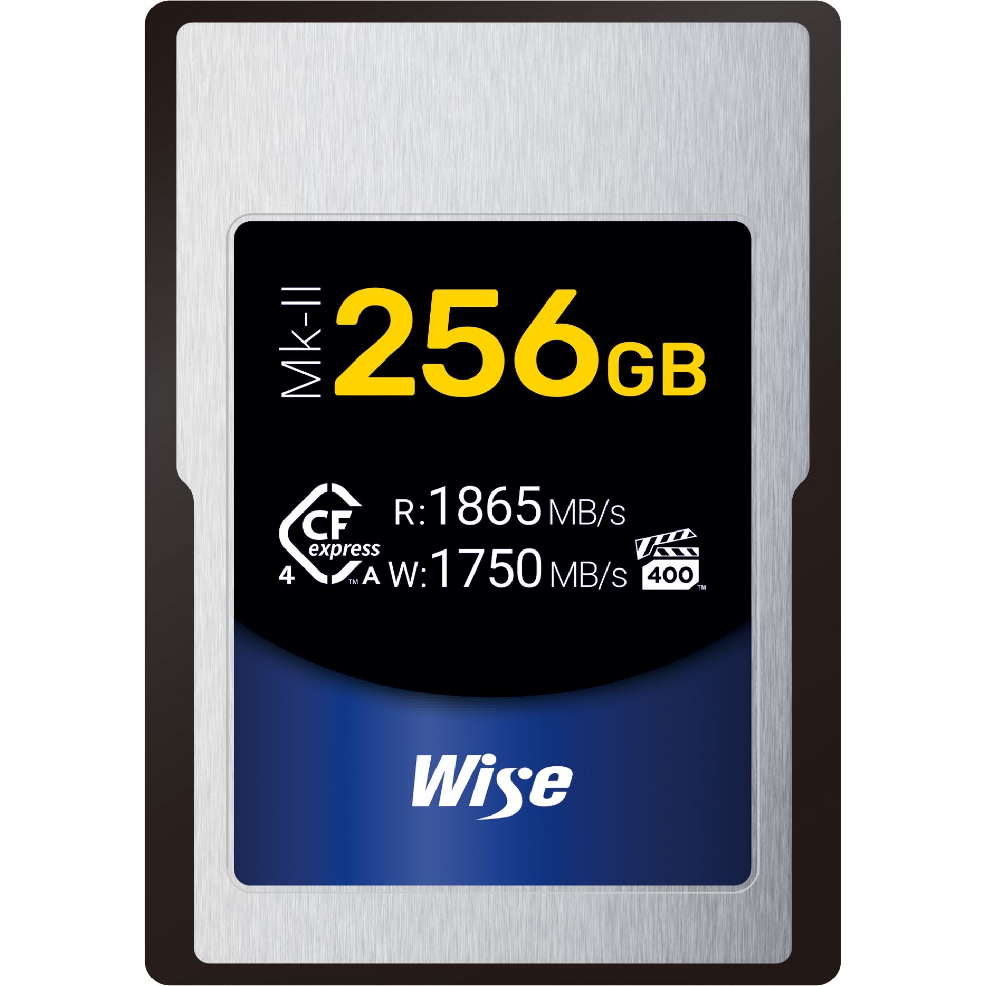 256 GB Wise Advanced CFexpress 4.0 Type A Mk-II R1865/W1750 CFexpress Type A Speicherkarte, USB-A 3.0 (5Gb/s), lesen: 1865MB/s, schreiben: 1750MB/s