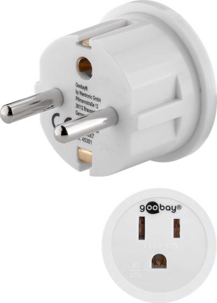 Goobay 45351 Netzstecker-Adapter Typ F Typ B Weiß