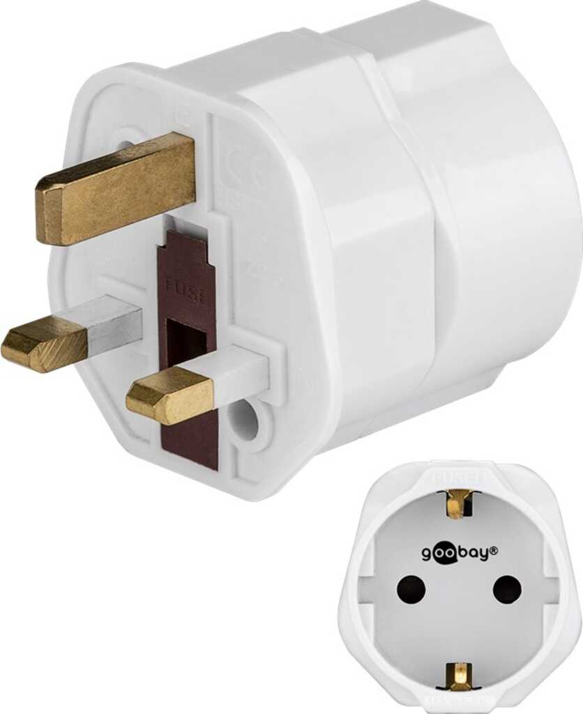 Goobay 45353 Netzstecker-Adapter Typ F Typ G (VK) Weiß