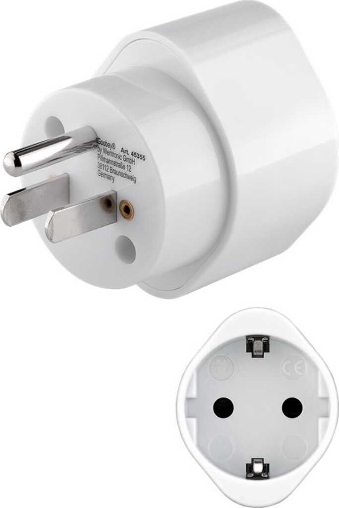 Goobay 45355 Netzstecker-Adapter Typ B Typ F Weiß