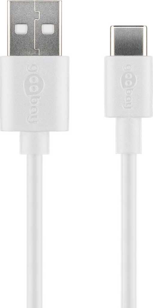 1.0m USB-C Lade- und Synchronisationskabel goobay weiss 