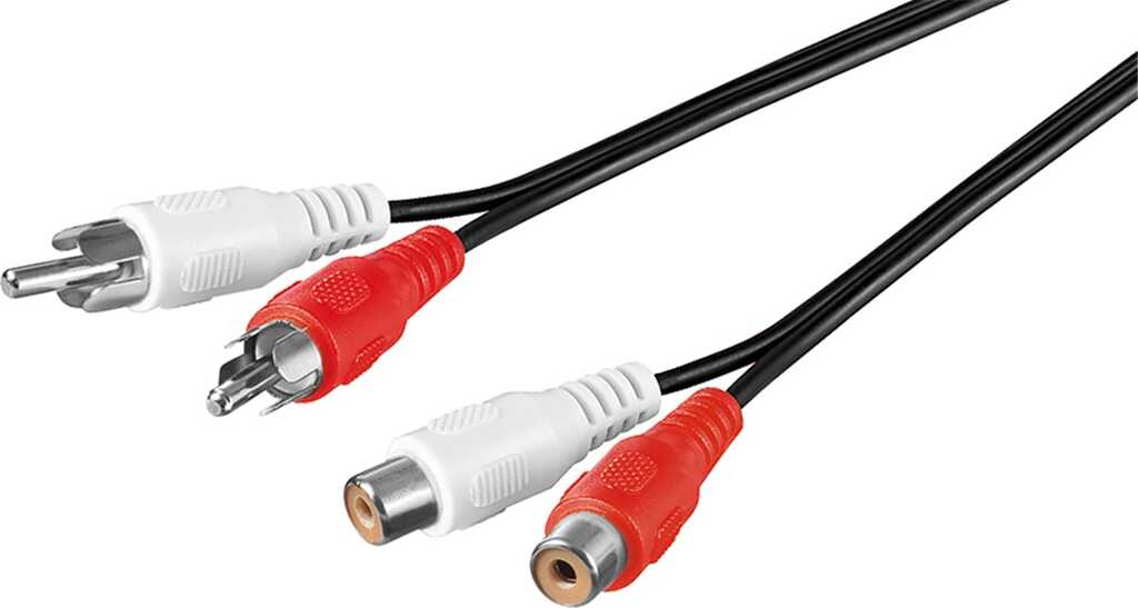 1,5m Stereo-Cinch Verlängerungskabel, 2x Stecker > 2x Buchse goobay