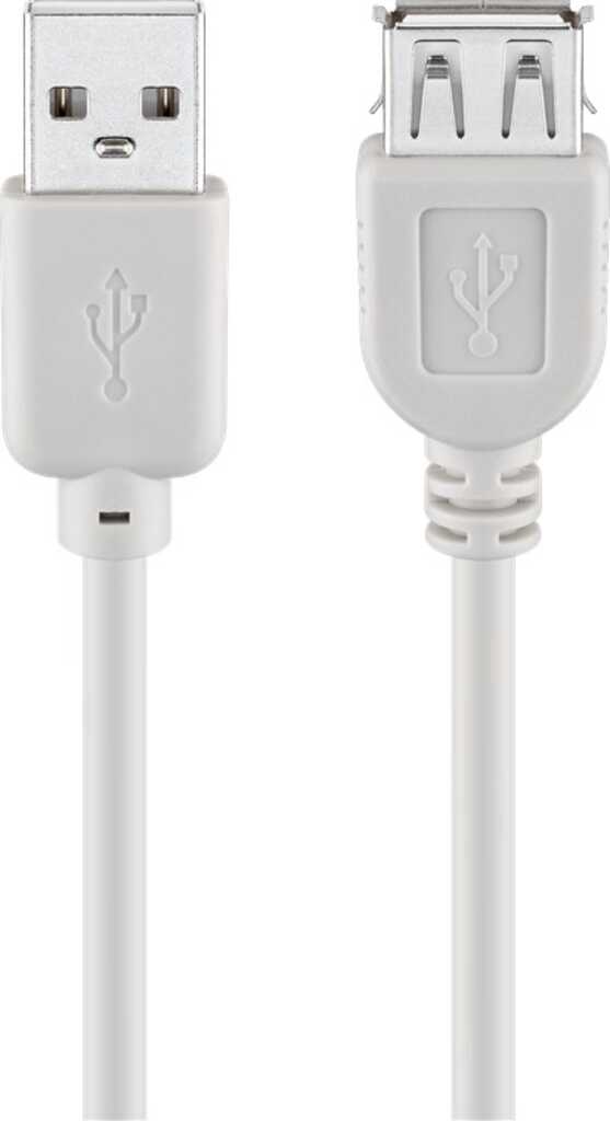 1,8m USB 2.0 Verlängerung Stecker/ Buchse, Typ A, beige 