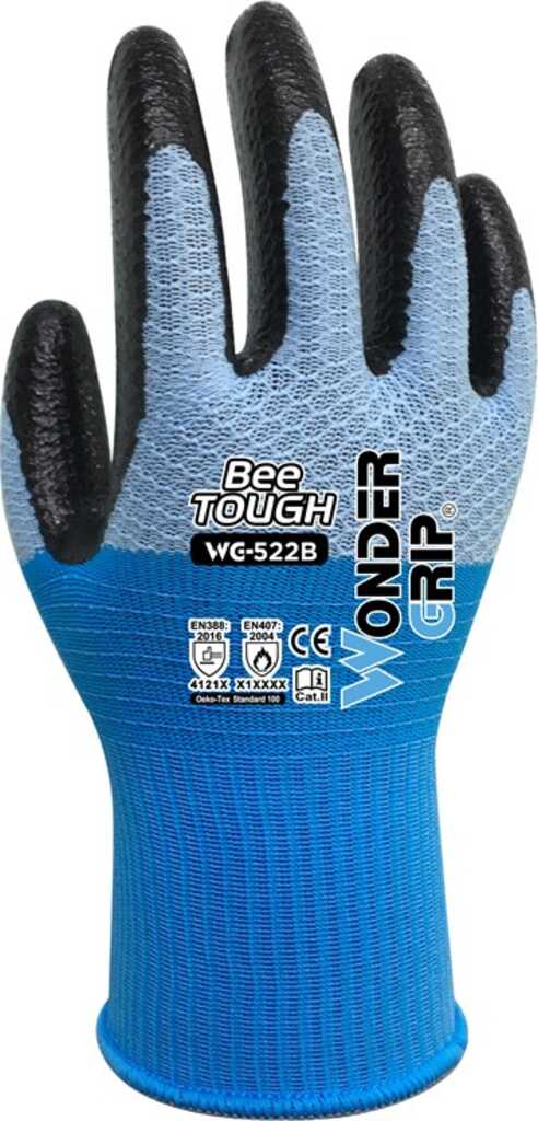 Wonder Grip WG-522B Werkstatthandschuhe Schwarz, Blau Nitrilschaum, Polyester 1 Stück(e)