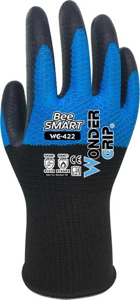 Wonder Grip WG-422 Werkstatthandschuhe Schwarz, Blau Latex, Polyester 1 Stück(e)