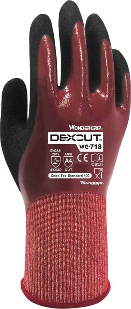 Wonder Grip WG-718 Werkstatthandschuhe Schwarz, Rot Nitrilschaum, Spandex 1 Stück(e)