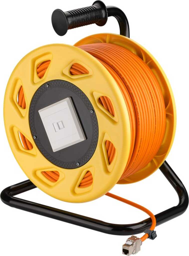 90m Netzwerkkabel Cat.7a S/FTP Mobile Kabeltrommel orange goobay