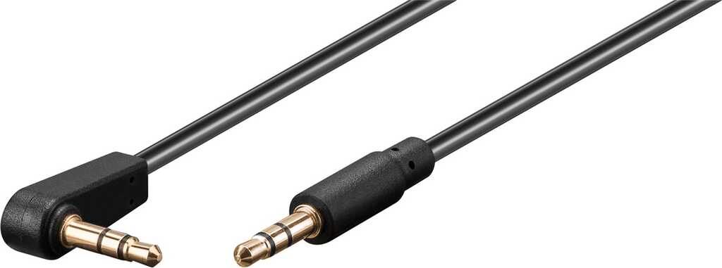 Goobay Audio Verbindungskabel AUX, 3,5 mm stereo 3-pol., slim, CU, abgewinkelt Klinke 3,5 mm Stecker