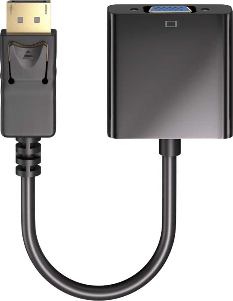 0,15m Adapter DisplayPort 1.1 > VGA (15-polig) stecker/ buchse schwarz goobay