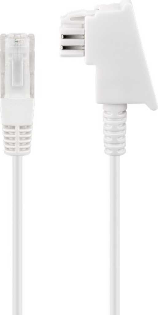 5m goobay DSL-/ VDSL-Routerkabel, weiss Kupferleiter (CU), TAE-F-Stecker > RJ45-Stecker (8P2C)