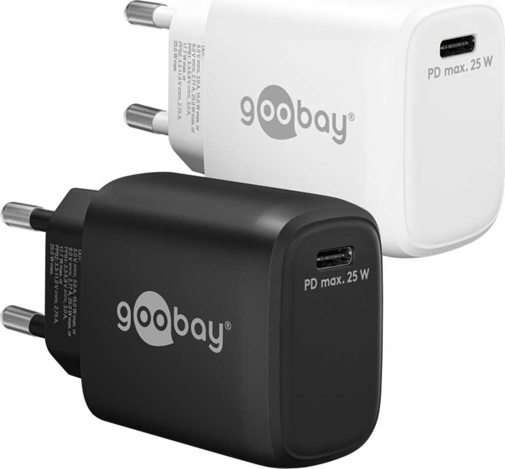 Goobay USB-C PD GaN Schnellladegerät (25 W) weiß 1x USB-C-Anschluss (Power Delivery)