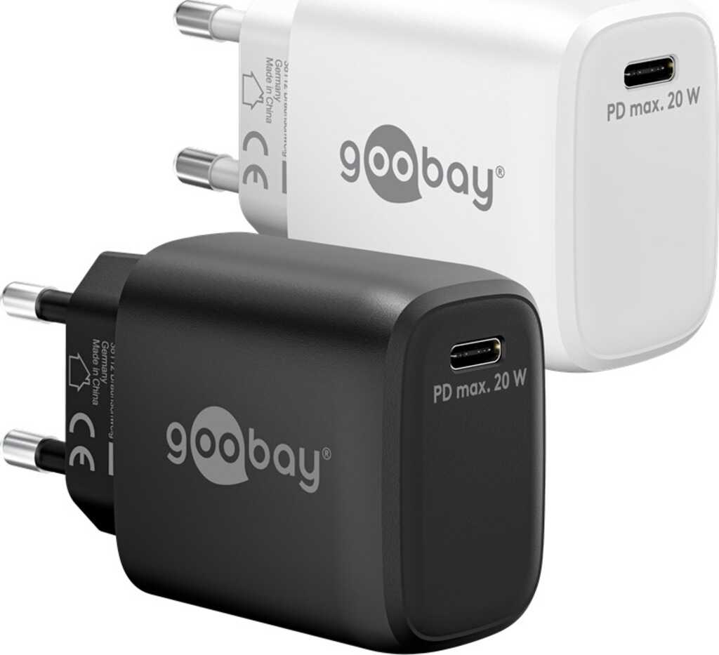 Goobay USB-C PD GaN Schnellladegerät (20 W) schwarz 1x USB-C-Anschluss (Power Delivery)