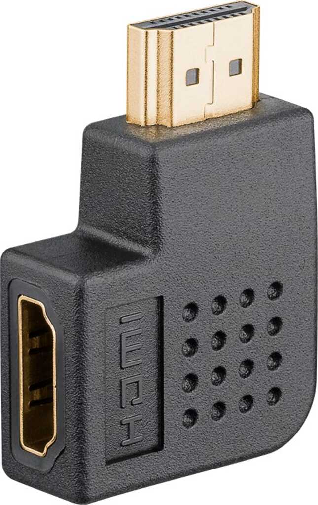 HDMI-Winkeladapter 270 Grad horizontal, 8K @ 60 Hz, vergoldet goobay