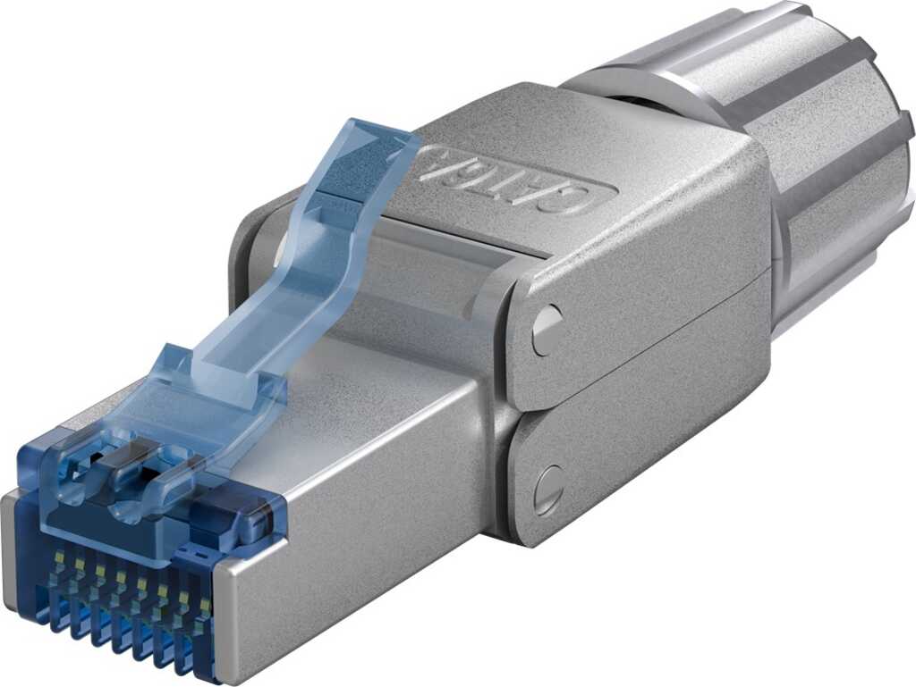 Goobay CAT 6A feldkonfektionierbarer RJ45-Stecker, STP geschirmt für 5,0-8,5 mm Kabeldurchmesser, mit