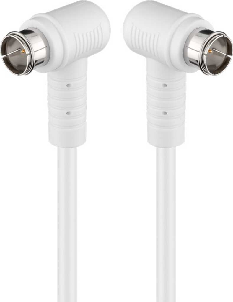 1,5m Goobay Gewinkeltes SAT-Antennenkabel (80 dB), doppelt geschirmt F-Stecker (Quick) 90 > F-Stecker