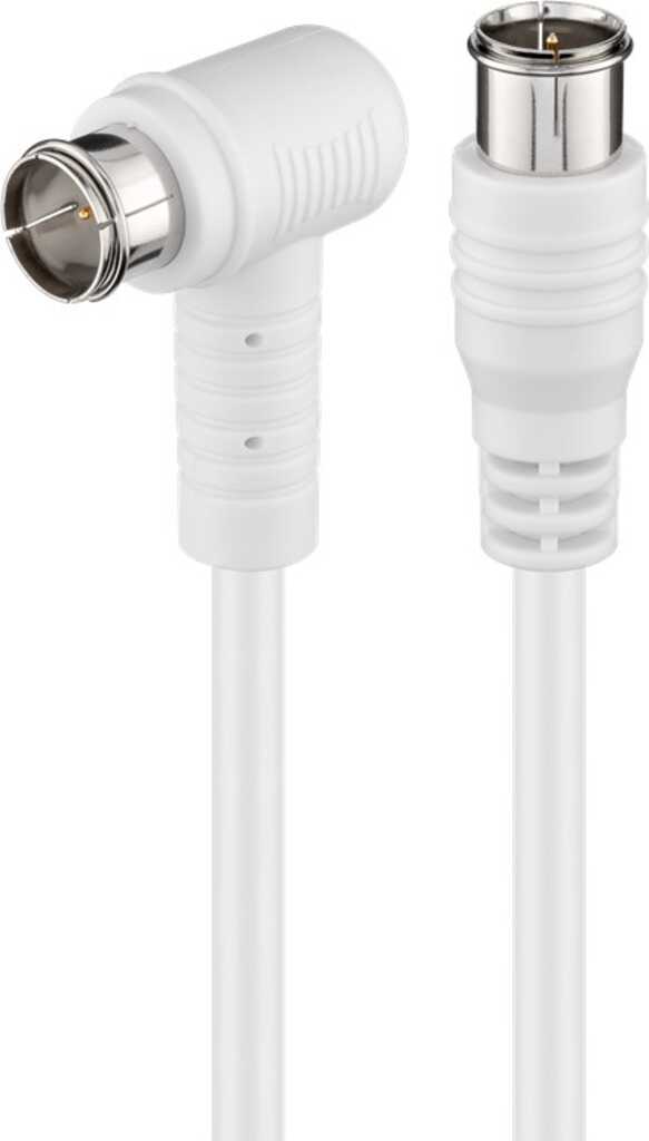 Goobay Gewinkeltes SAT-Antennenkabel (80 dB), doppelt geschirmt F-Stecker (Quick) > F-Stecker (Quick) 90 (vollständig geschirmt)