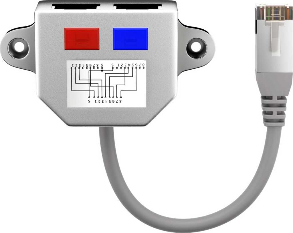 0,15m goobay Kabel-Splitter, CAT 5 Ethernet + ISDN; FTP geschirmt