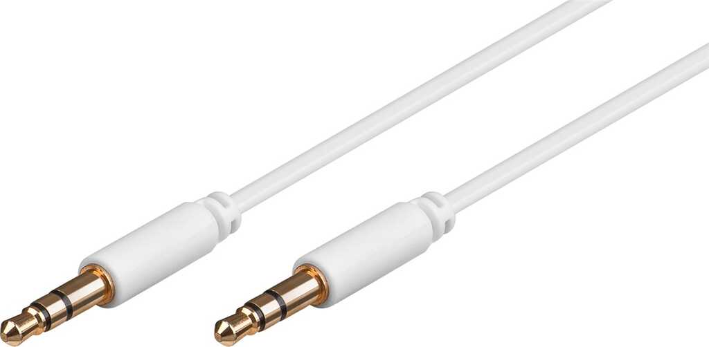 2m Audio-Kabel Klinke goobay 3-polig slim weiß 