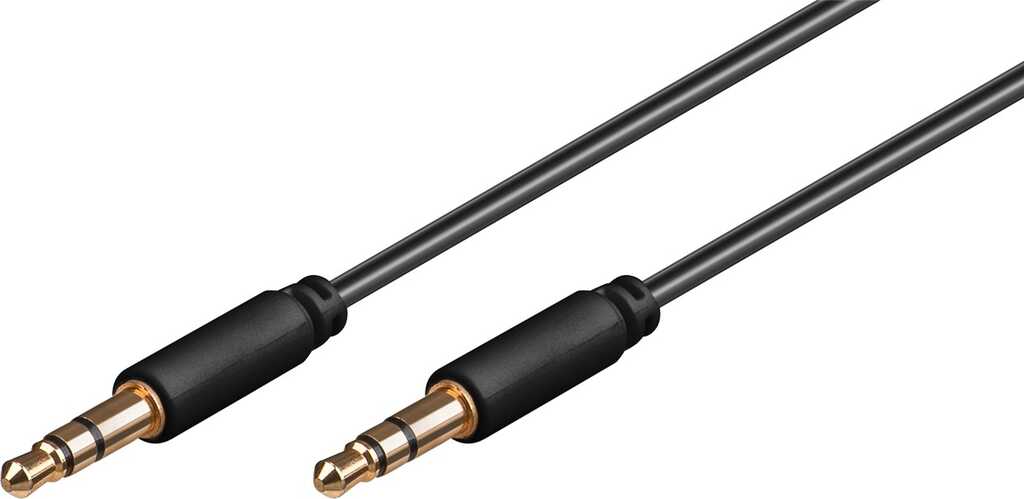 0,5m Audio-Kabel Klinke goobay 3-polig slim schwarz 