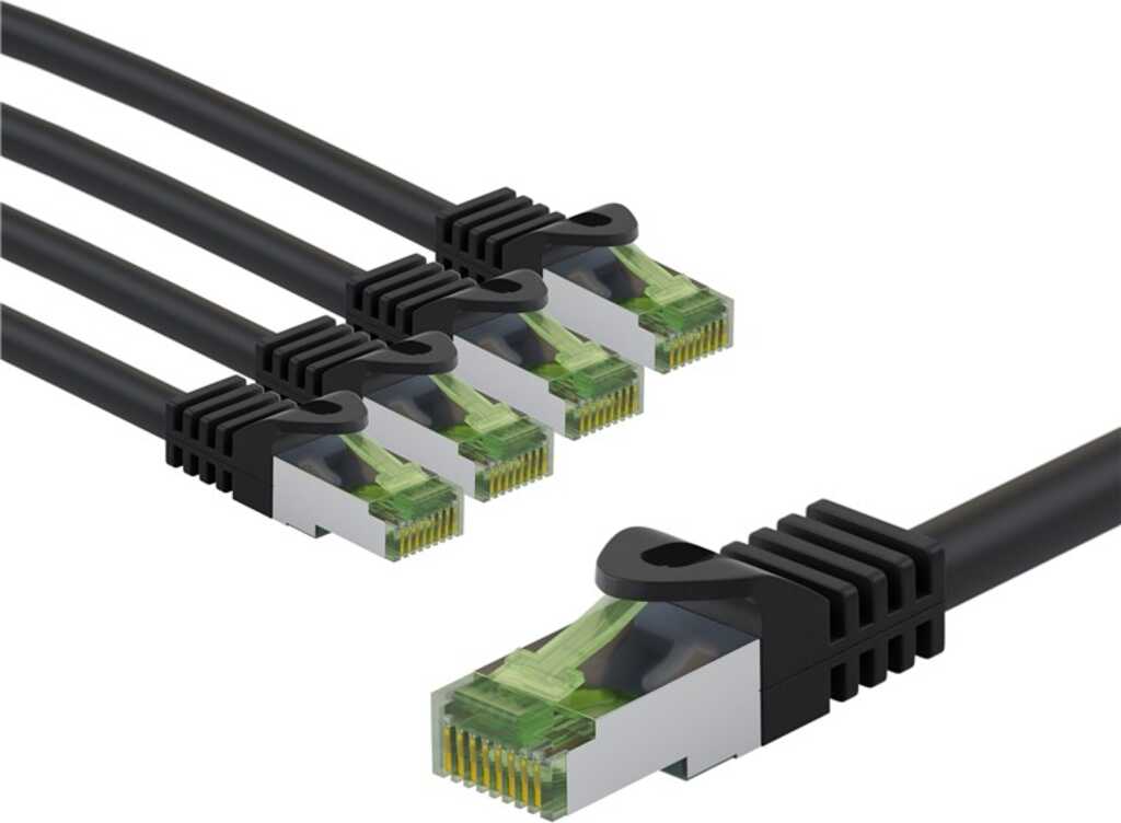 Goobay GHMT-zertifiziertes CAT 8.1 Patchkabel, S/FTP (PiMF), 1 m, grau, 5er-Set Kupferleiter, LSZH halogenfreier Kabelmantel