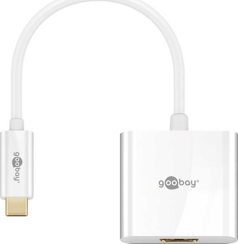 Goobay USB-C-Adapter HDMI, weiß USB-C-Stecker > HDMI-Buchse (Typ A)