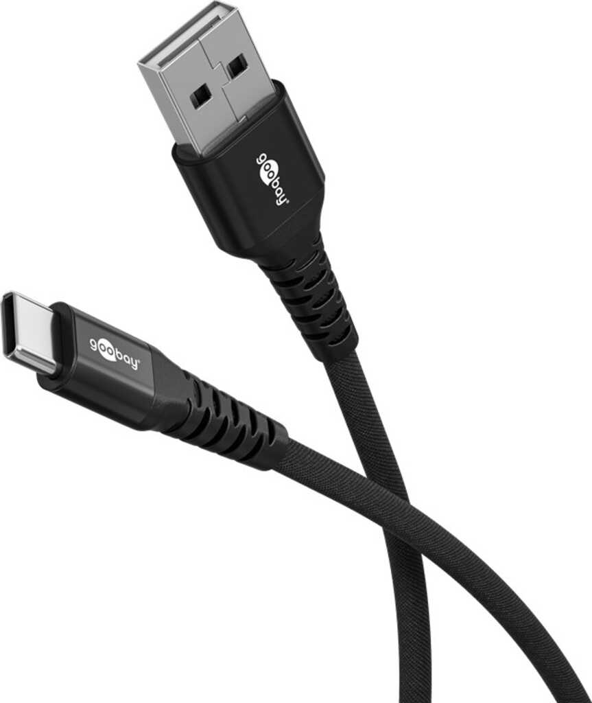 Goobay 74525 USB Kabel USB 2.0 0,5 m USB C USB A Schwarz