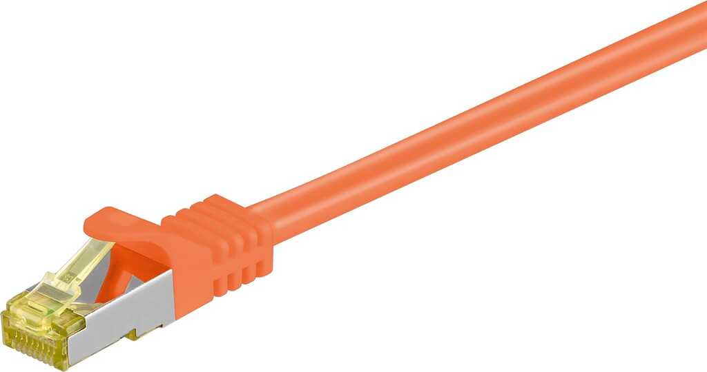 15m RJ45 Patchkabel S/FTP (PIMF) mit CAT 7 Rohkabel orange goobay, CAT 6A Stecker