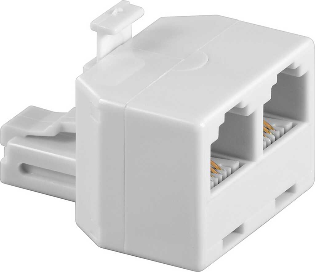 Goobay ISDN-T-Adapter RJ11/RJ14-Stecker (6P4C) > 2x RJ11/RJ14-Buchse (6P4C)