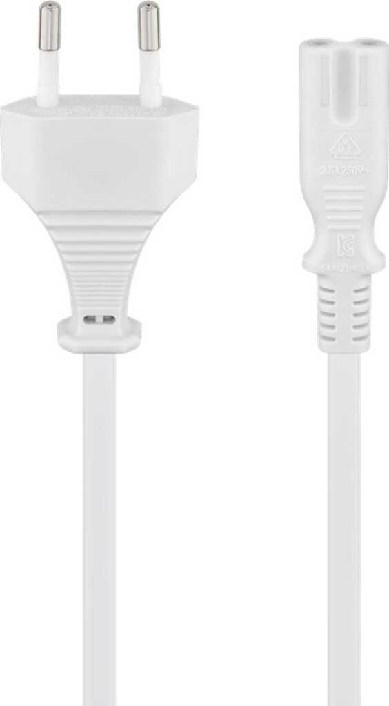 Goobay 93987 Stromkabel Weiß 3 m Netzstecker Typ C C7-Koppler