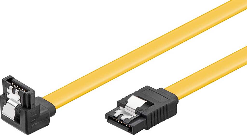 0,7m SATA III, 6Gb/s-Kabel gelb S-ATA L-Type > L-Type 90° goobay